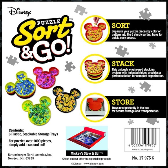 New sealed Ravensburger-Mickey Mouse Sort & Go Puzzle Stacking Sorting Trays - Picture 2 of 13